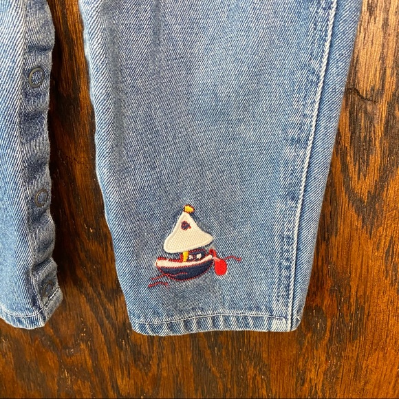Carter’s baby Vintage Overall Denim Ahoy Sail boat 18M jeans - Picture 2 of 9